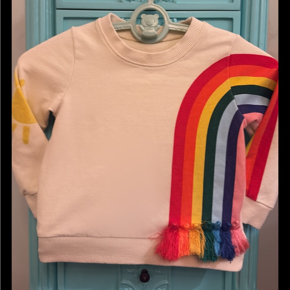 Toddler Rainbow Sweatshirt With Tassels
